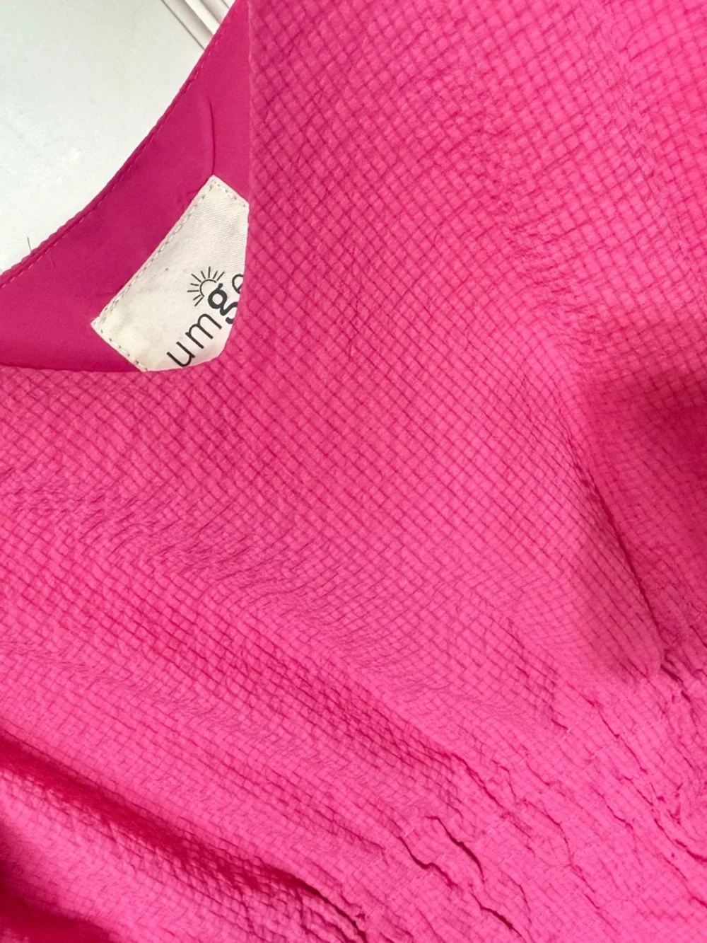 Umgee Hot Pink Ruffle Sleeve Midi Dress - Picture 6 of 8